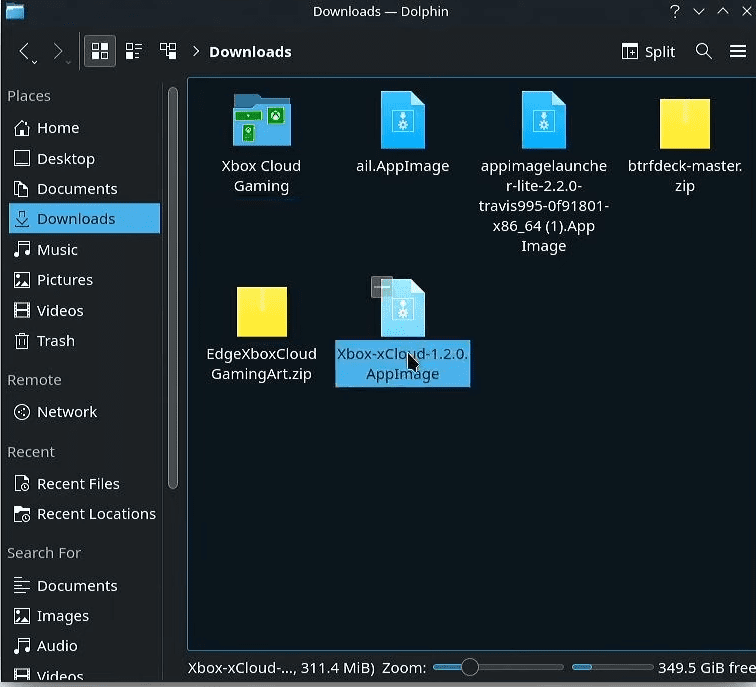Move from Downloads folder