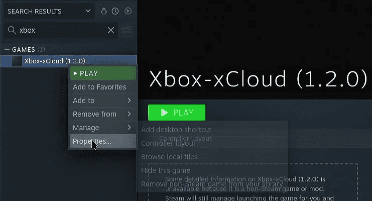 Xbox Xcloud properties