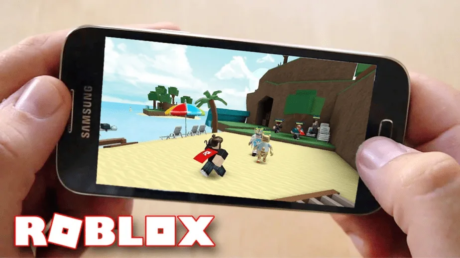 Image of someone playing Roblox on an Android Device. 