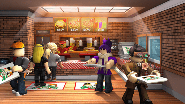 Image of Work at Pizza Place. A game within Roblox. 