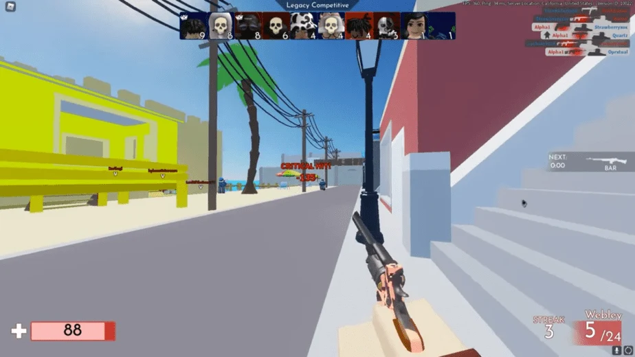 Image of a Gun game within Roblox