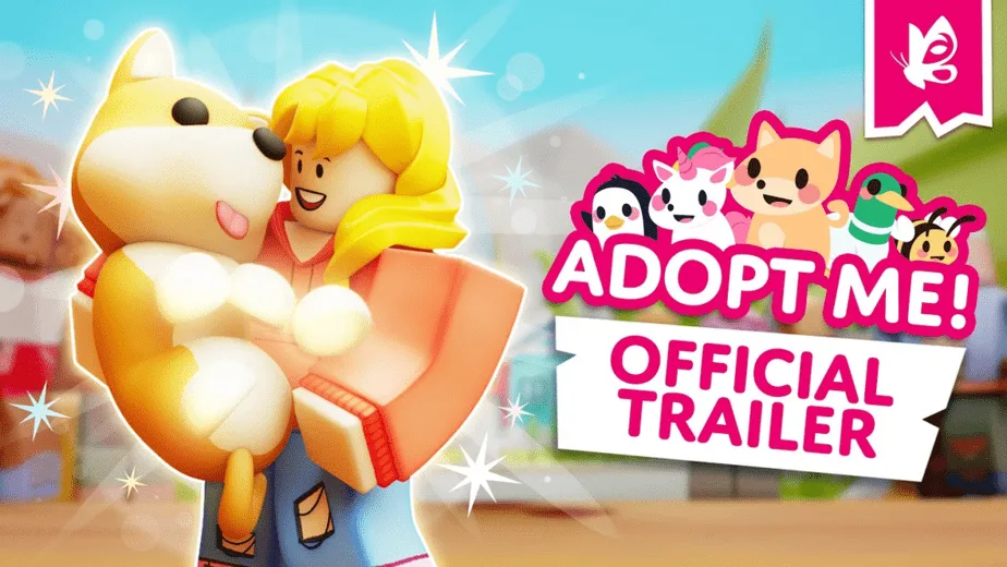 Thumbnail on the official Youtube Channel of Roblox for the game Adopt Me! 
