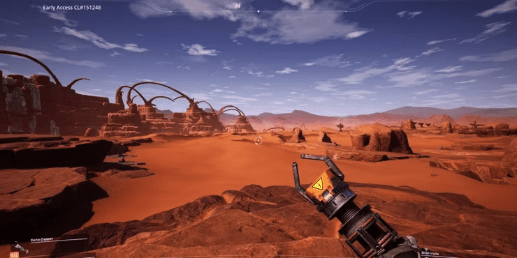 An in-game image taken whilst playing within the starting location: Dune Desert. 
