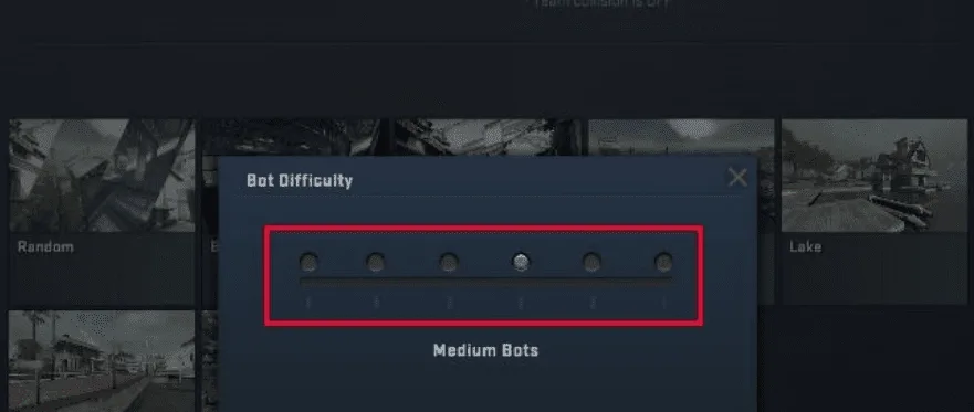 Bots Difficulty Screen in CSGO Offline