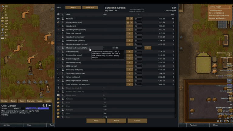 Trading for Components in Rimworld
