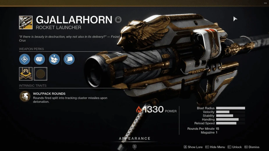 Gjallarhorn Exotic Weapons Destiny 2