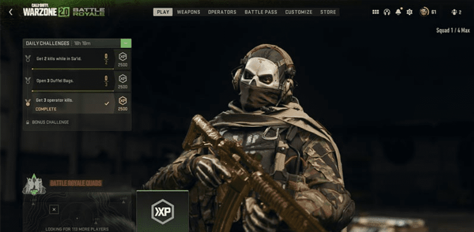screenshot of Warzone 2 Lobby