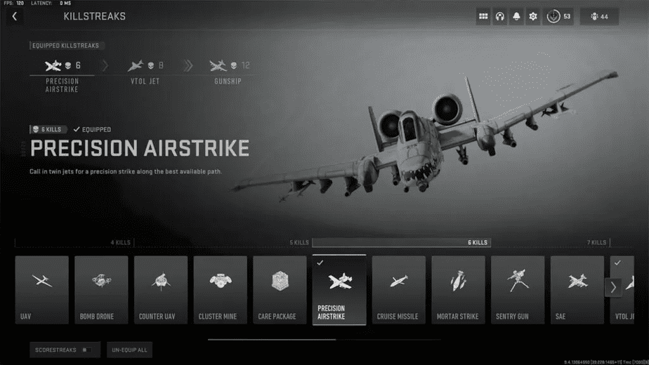 In-game screenshot of Warzone 2 Killstreaks