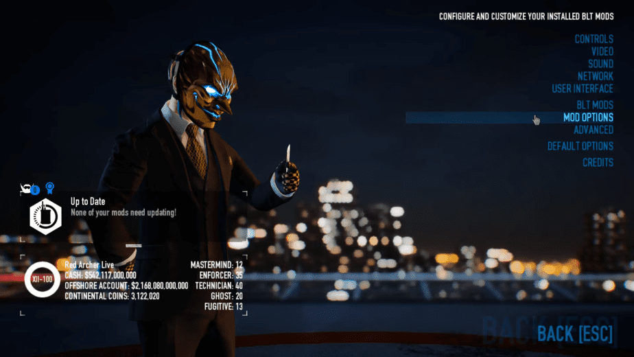 mod options - Payday 2 Mods