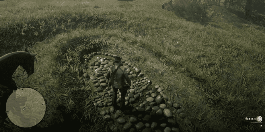 search the middle rock  - Red Dead Redemption 2 Gold Bars