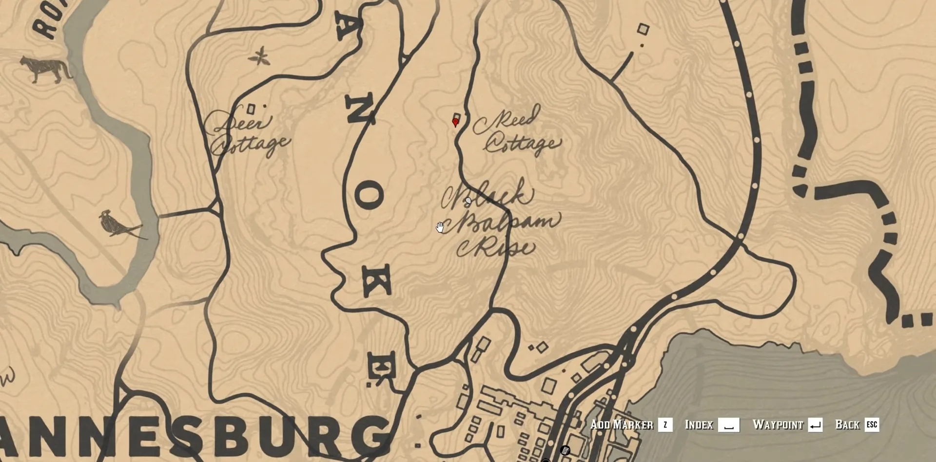 Annesburg Sketched Map location  - Red Dead Redemption 2 Gold Bars