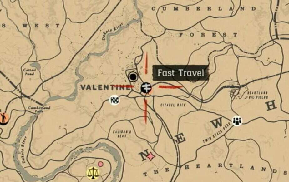 Fast Travel Outpost in Red Dead Online Map