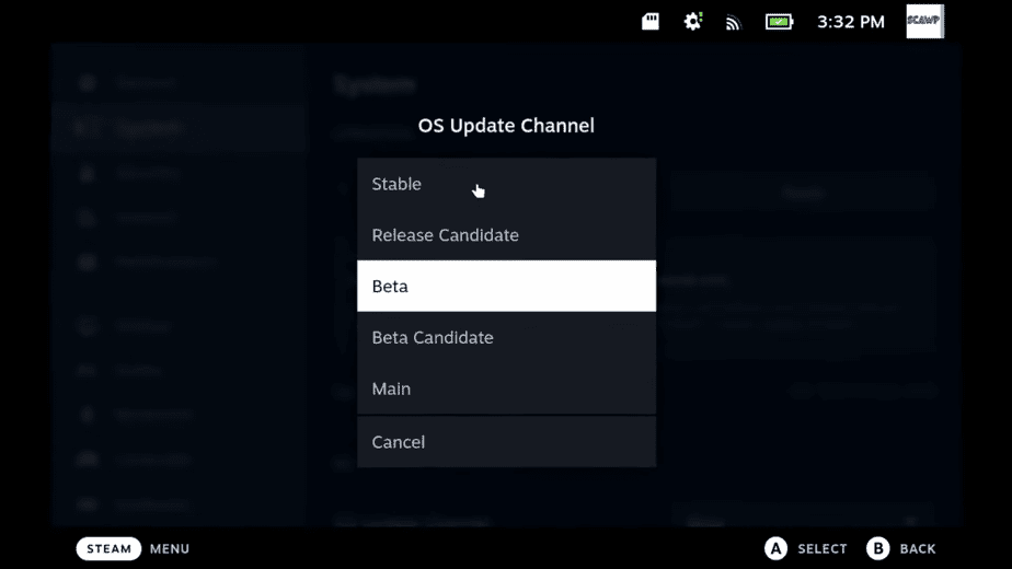 OS Update Channel