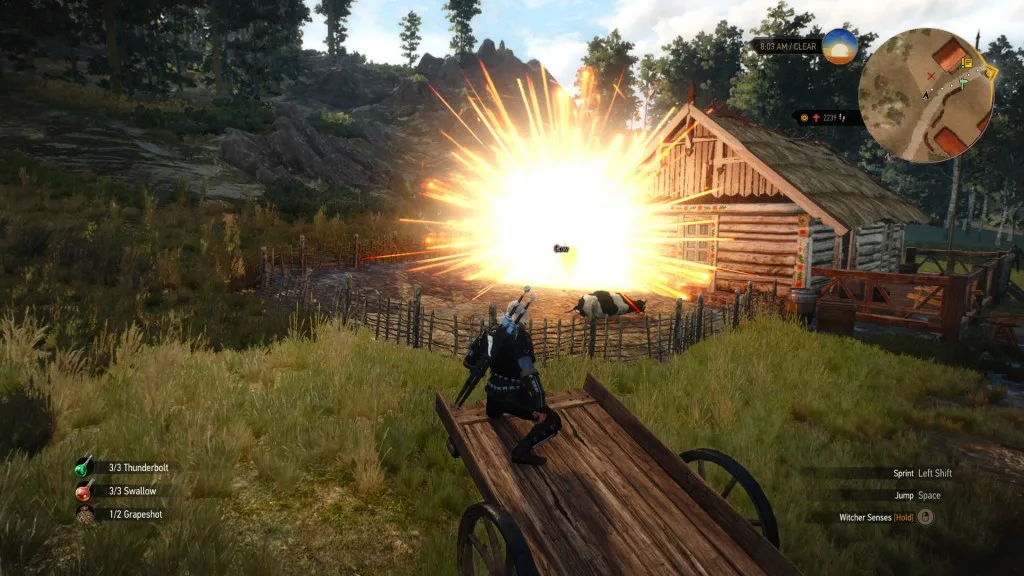 Throwing bombs in The Witcher 3