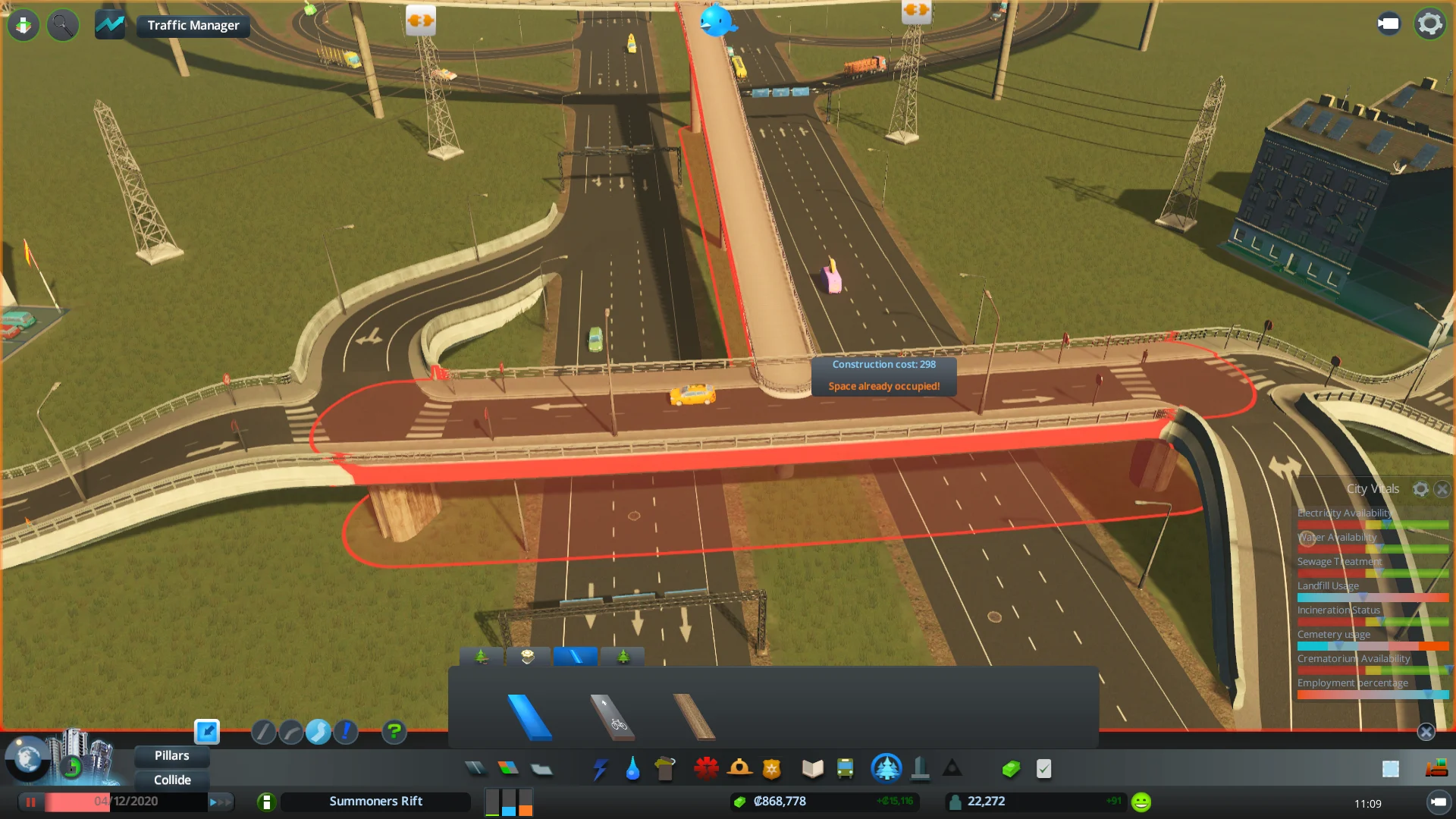 In-game Screenshot of Paths and Roads - Cities: Skylines