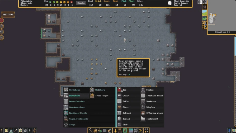 Build Menu - Dwarf Fortress