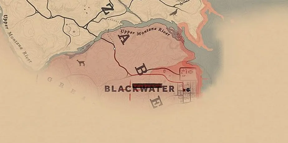 Blackwater map in Red Dead Redemption 2