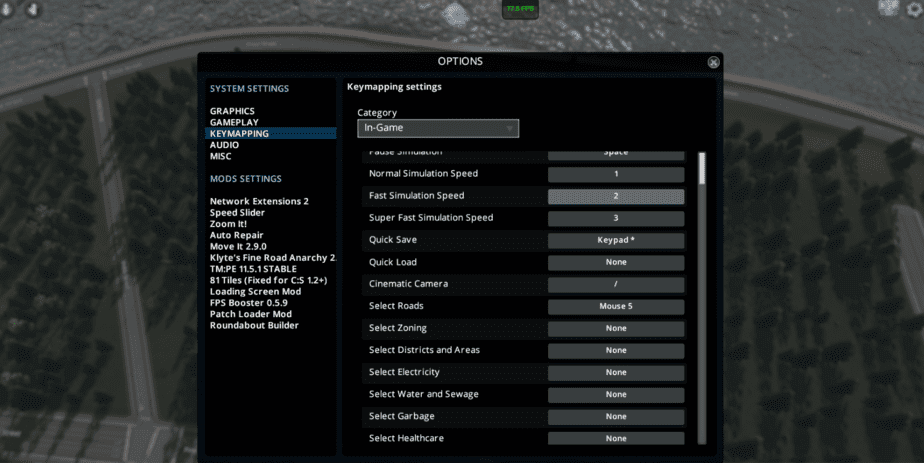 Keymapping - Cities Skylines