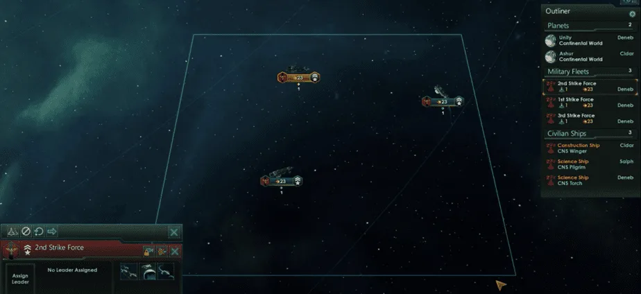 Selecting Fleets - Stellaris