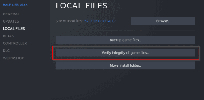 Verify Game Files