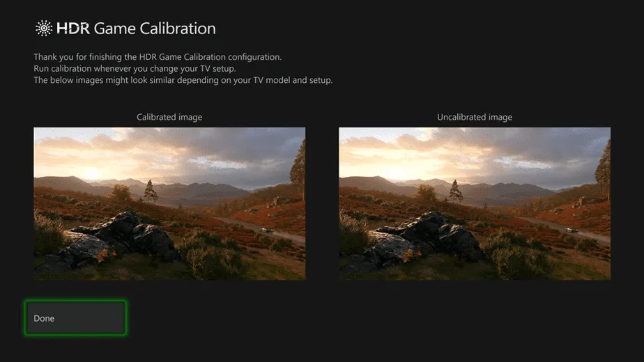 HDR game calibration