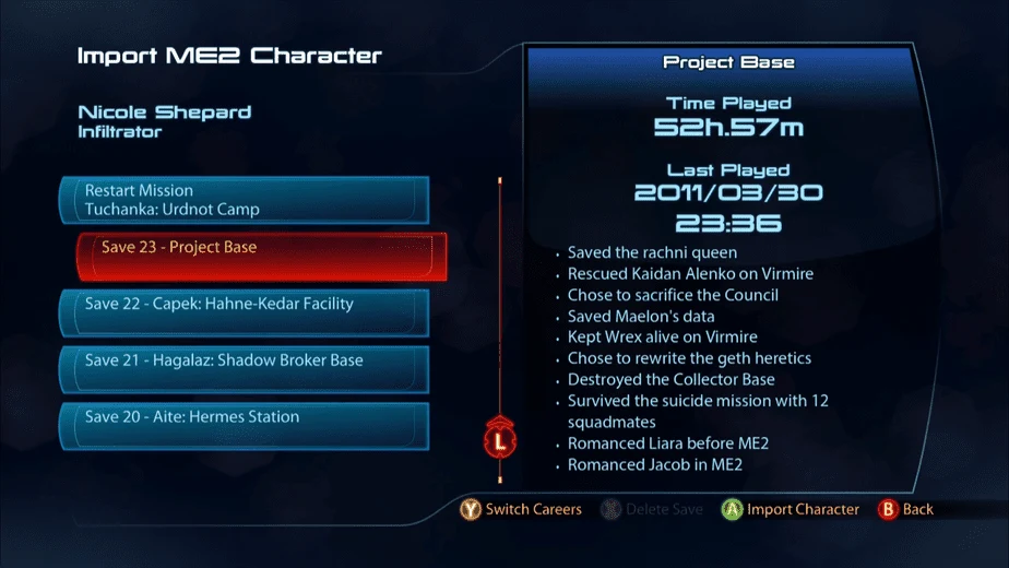 Mass Effect 2 to Mass Effect 3 consequences 