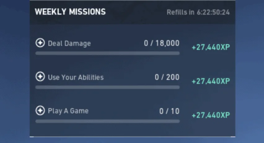 Valorant Weekly Missions