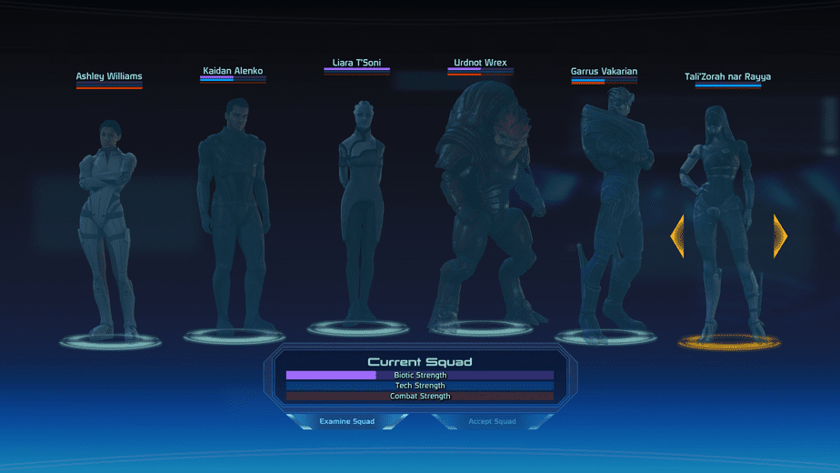Squadmates Selection - Mass Effect 