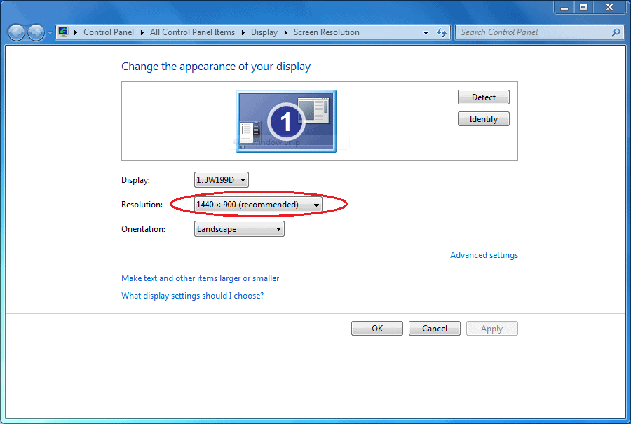Windows Resolution Adjustment