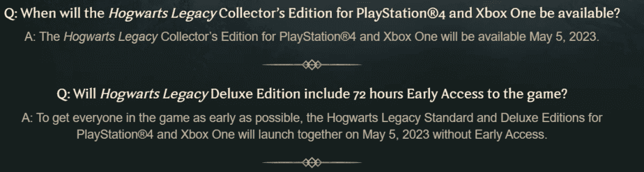 Official Hogwarts Legacy FAQ regarding Xbox One Error