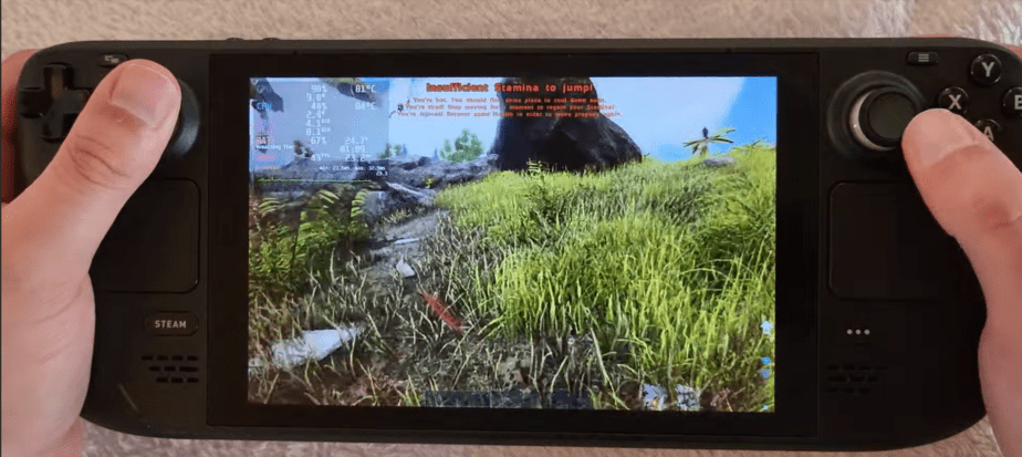 Display and gameplay for Ark: Survival Evolved Steam Deck