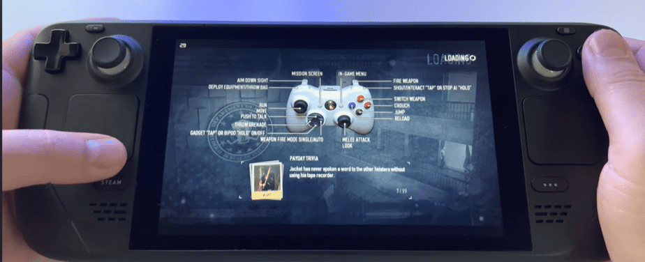 Controller Scheme for Payday 2 on the Steam Deck