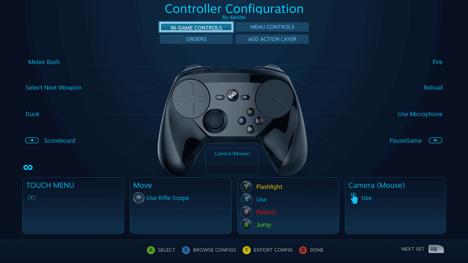 Steam Controller Layout for Left 4 Dead 2