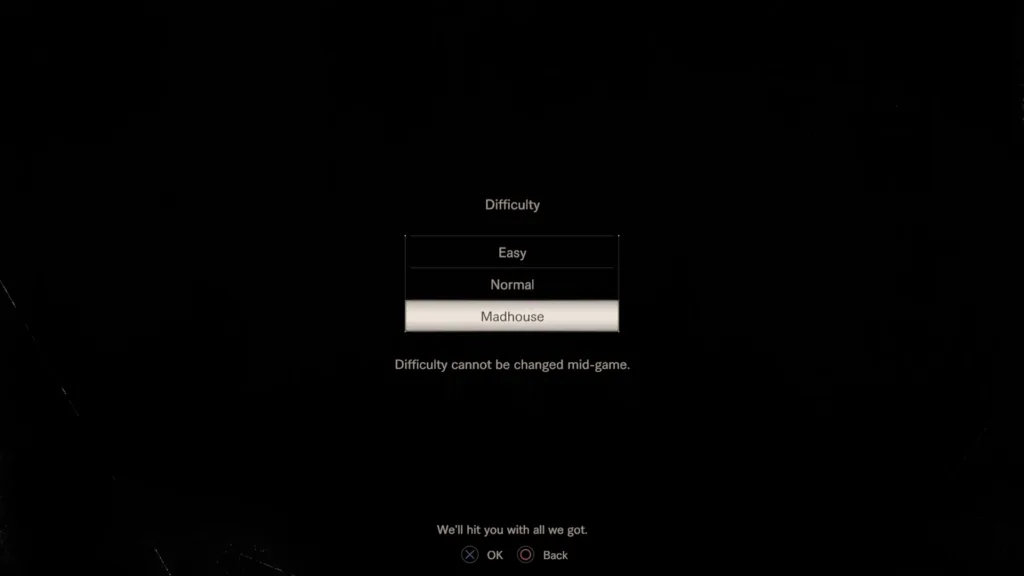 Difficulty options in Resident Evil 7