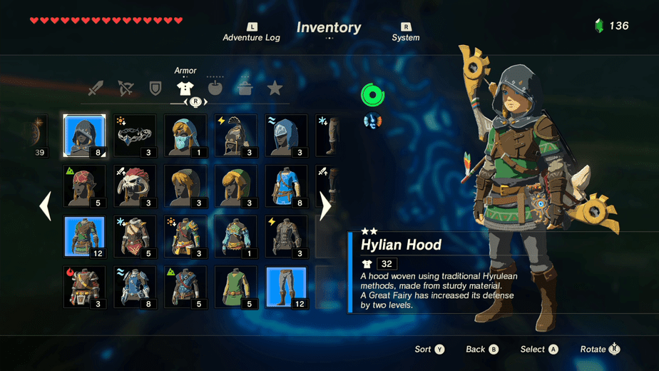 Armor Pieces - Zelda: Breath of the Wild