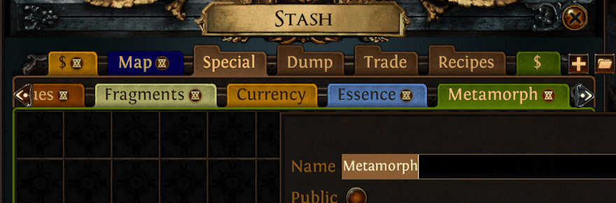Stash Tabs in Path of Exile