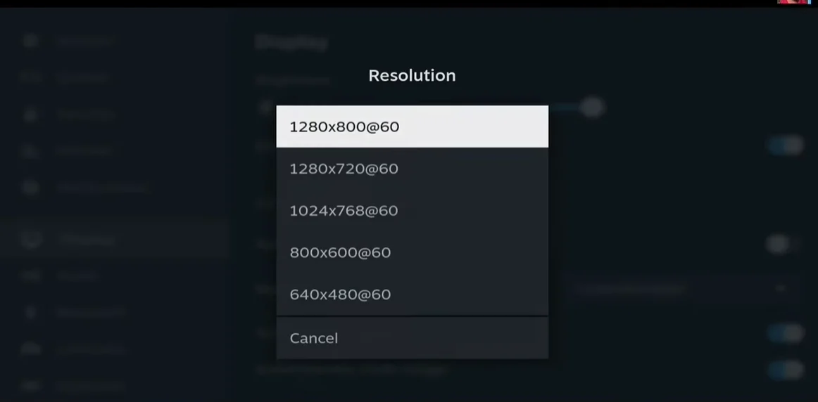 Change Steam Deck's Resolution - Steam Deck's Resolution Menu