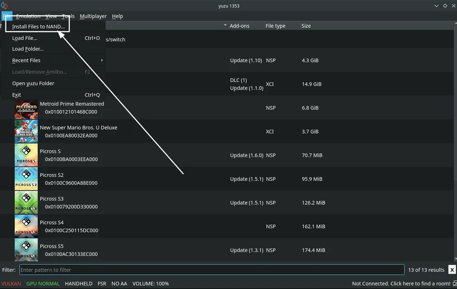 Install Files to NAND