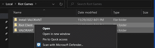 Delete folders in Riot Games