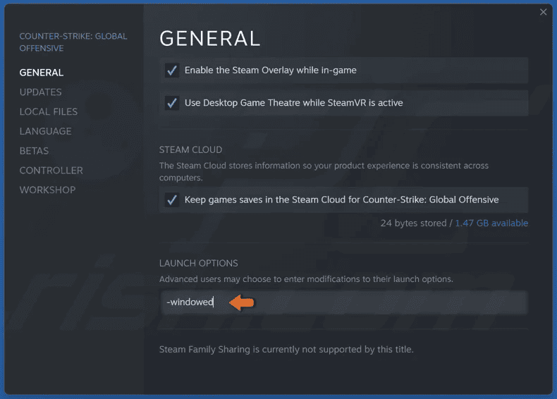 9. Launch the Game in Windowed Mode (Steam)