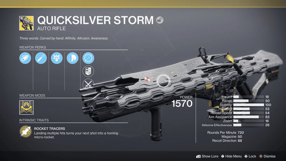 Quicksilver Storm - Destiny 2 Weapon