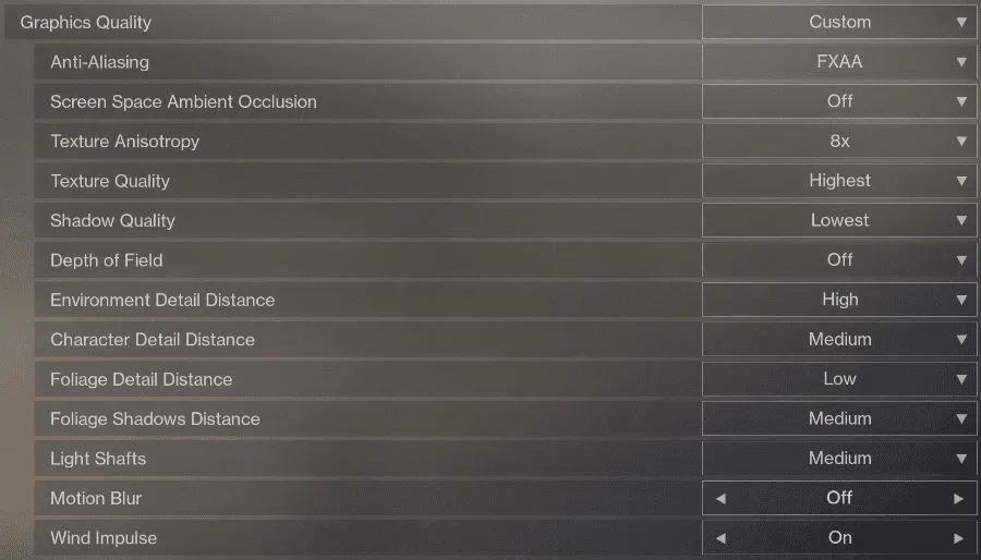 Destiny 2 - Graphics Settings