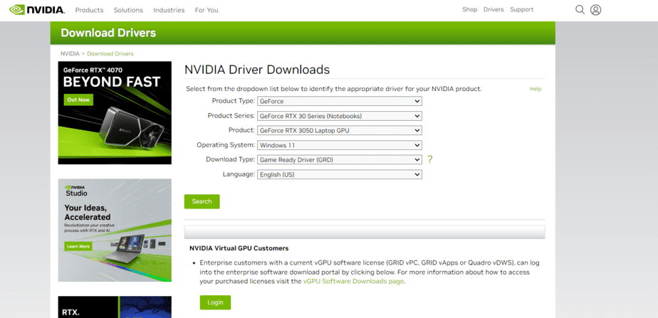 Updating Nvidia Graphics Drivers Star -Wars Jedi Survivor GPU