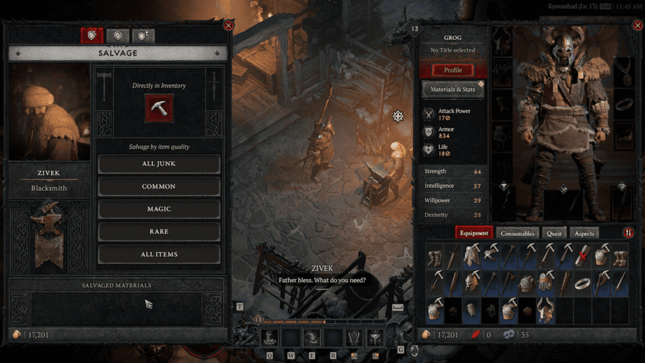 Salvaging Items - Diablo 4