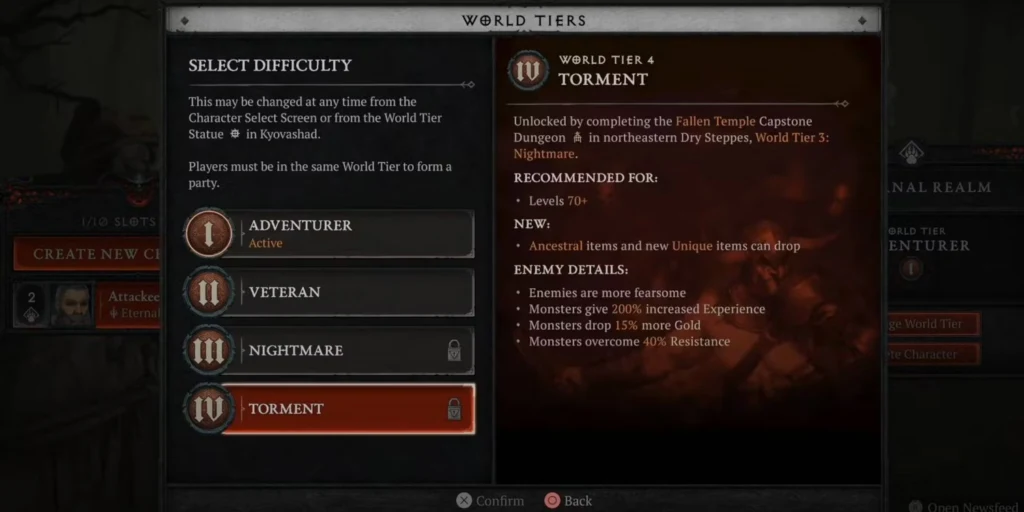 World Tiers - Diablo 4