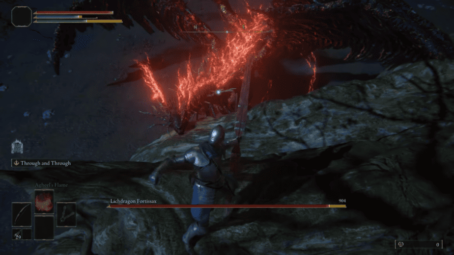 Standing on the tree cheesing the Lichdragon Fortissax