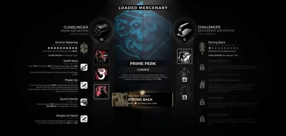 The Gunslinger Archetype Prime Perk