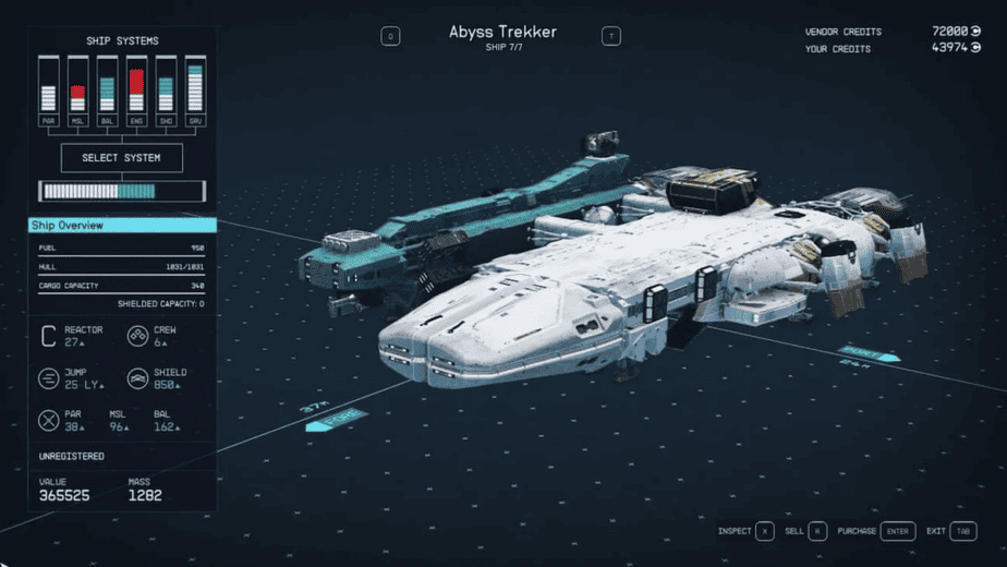 Abyss Trekker -Starfield Best Ships