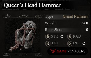 Queen's Head Hammer - Lords of the Fallen Best Inferno Weapons