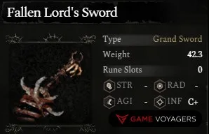 Fallen Lord's Sword - Lords of the Fallen Best Inferno Weapons